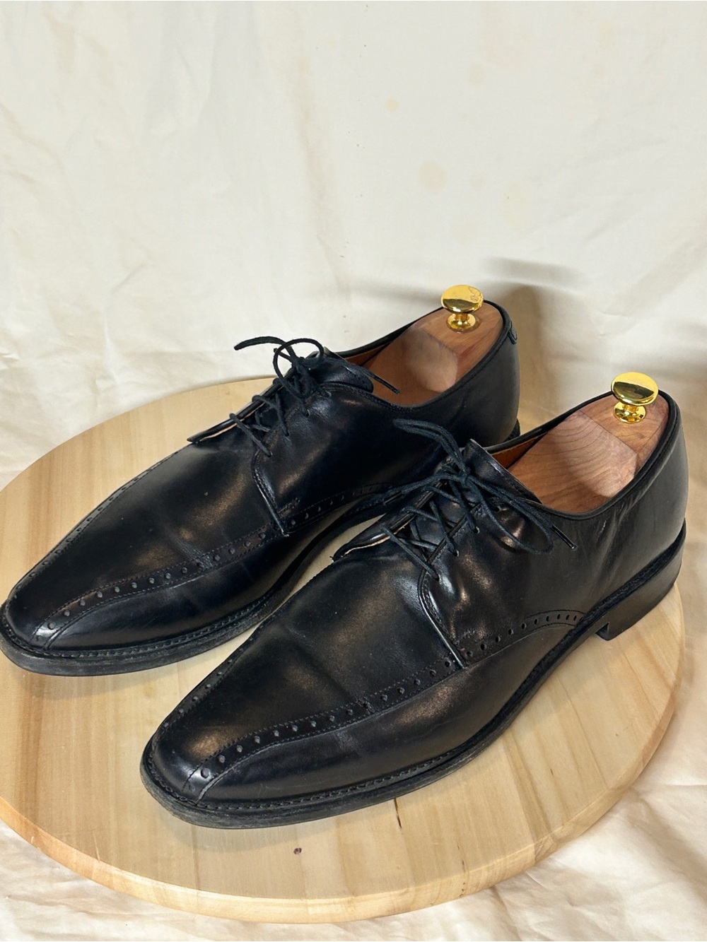 Allen Edmonds Wendell Black Leather Derby Dress Shoes 10.5 C